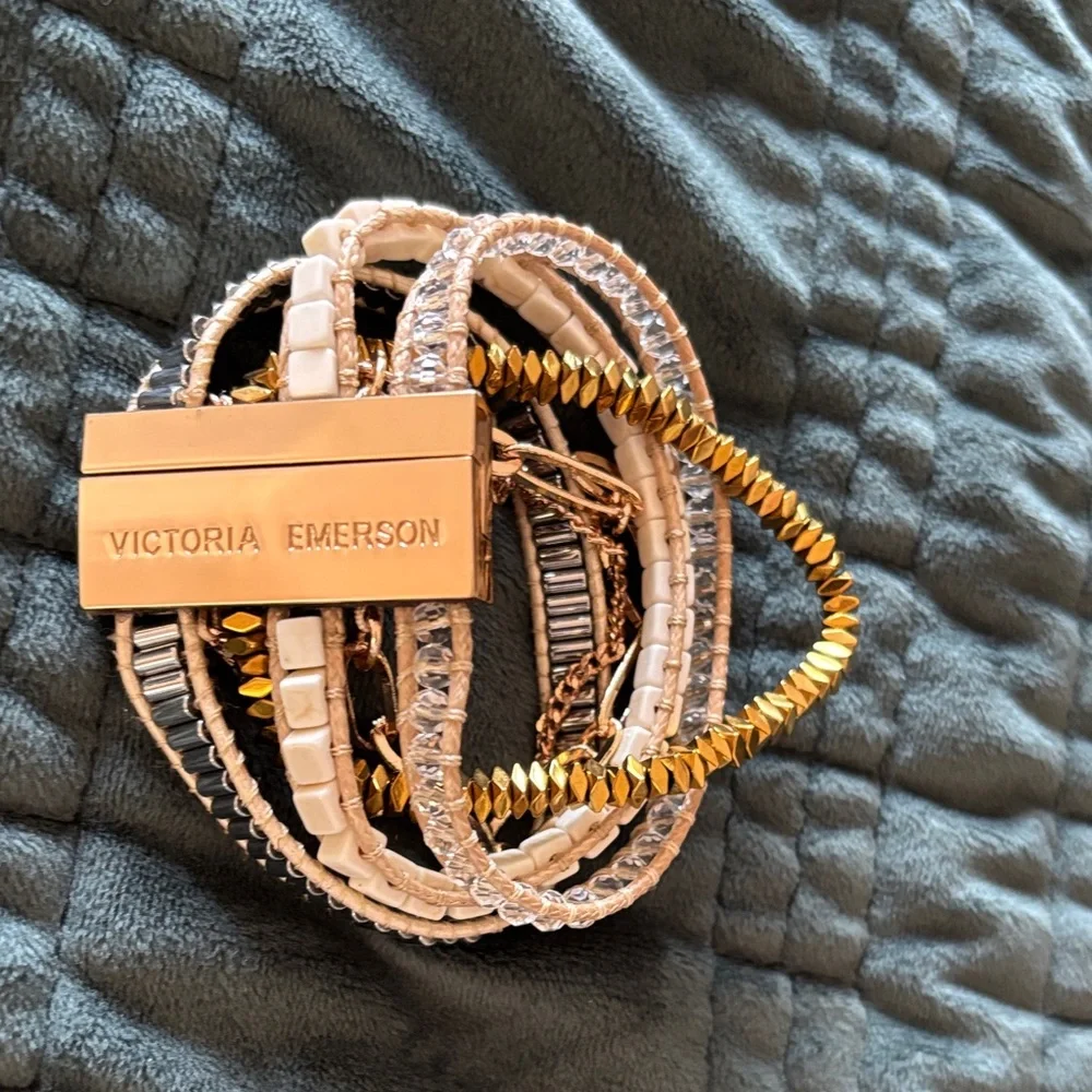 Victoria Emerson Gold and Silver Wristband Bracelet